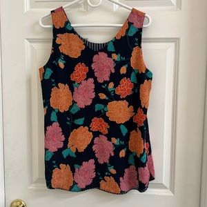 Reversible floral and blue tank top